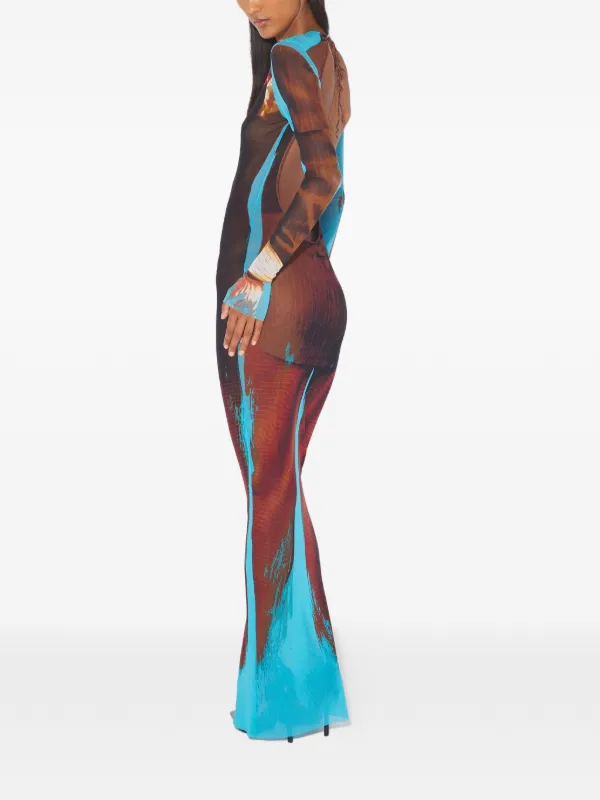 Jean Paul Gaultier Tennis open-back Maxi Dress | Brown | FARFETCH CA
