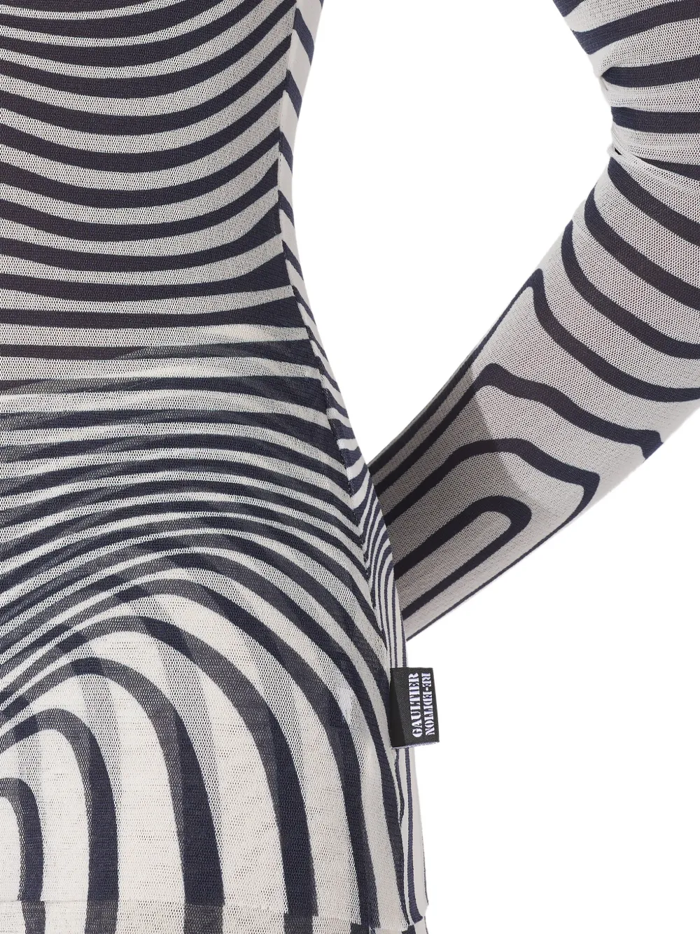 Jean Paul Gaultier long-sleeve morphing-stripes top Wit