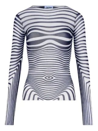 Jean Paul Gaultierロングスリーブカットソー Jean Paul Gaultier re-edition - The Navy Blue Body Morphing Top