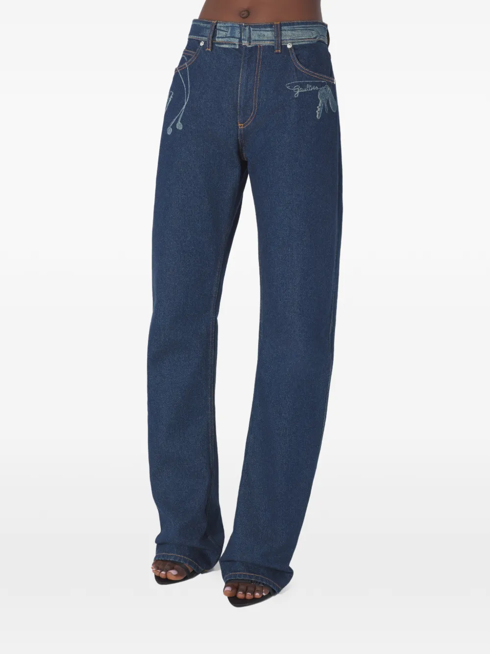 Jean Paul Gaultier Trompe l'oeil-print Jeans | Blue | FARFETCH RO