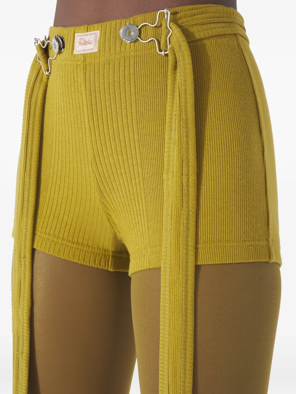 Jean Paul Gaultier Geribbelde broek met patch Geel