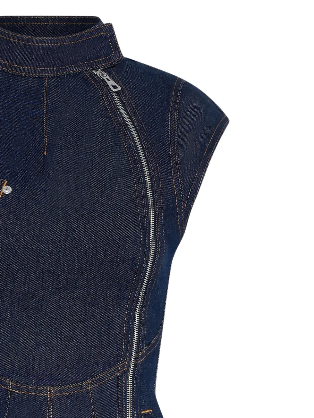 Jean Paul Gaultier La Robe denim mini-jurk met rits Blauw