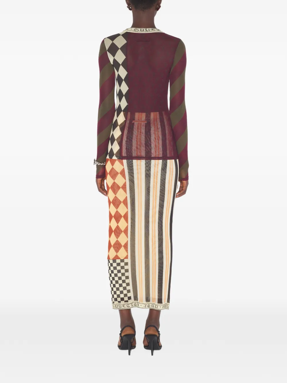  Jean Paul Gaultier Patchwork Long-sleeves Top - Red 