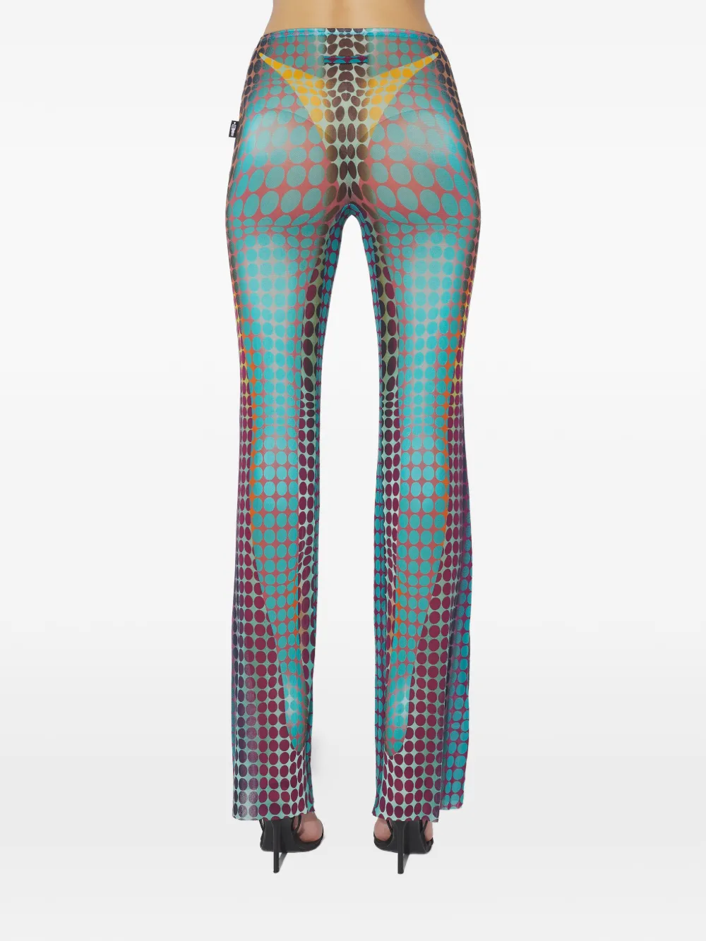 Jean Paul Gaultier Re-edition Flared Printed Trousers In Blue