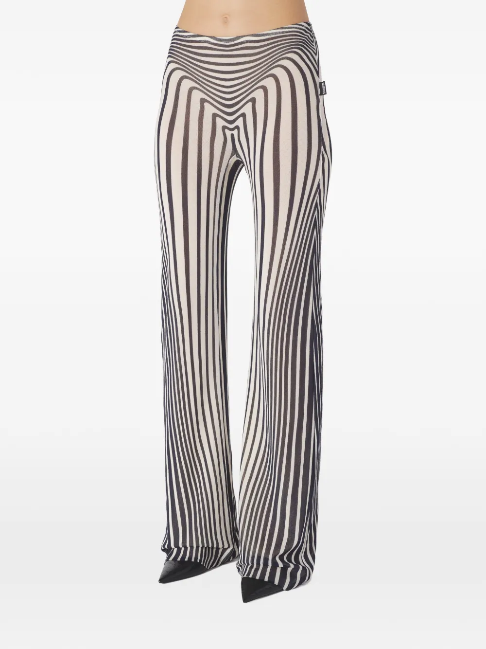 Jean Paul Gaultier Elasticated Morphing-stripes Trousers In Multi