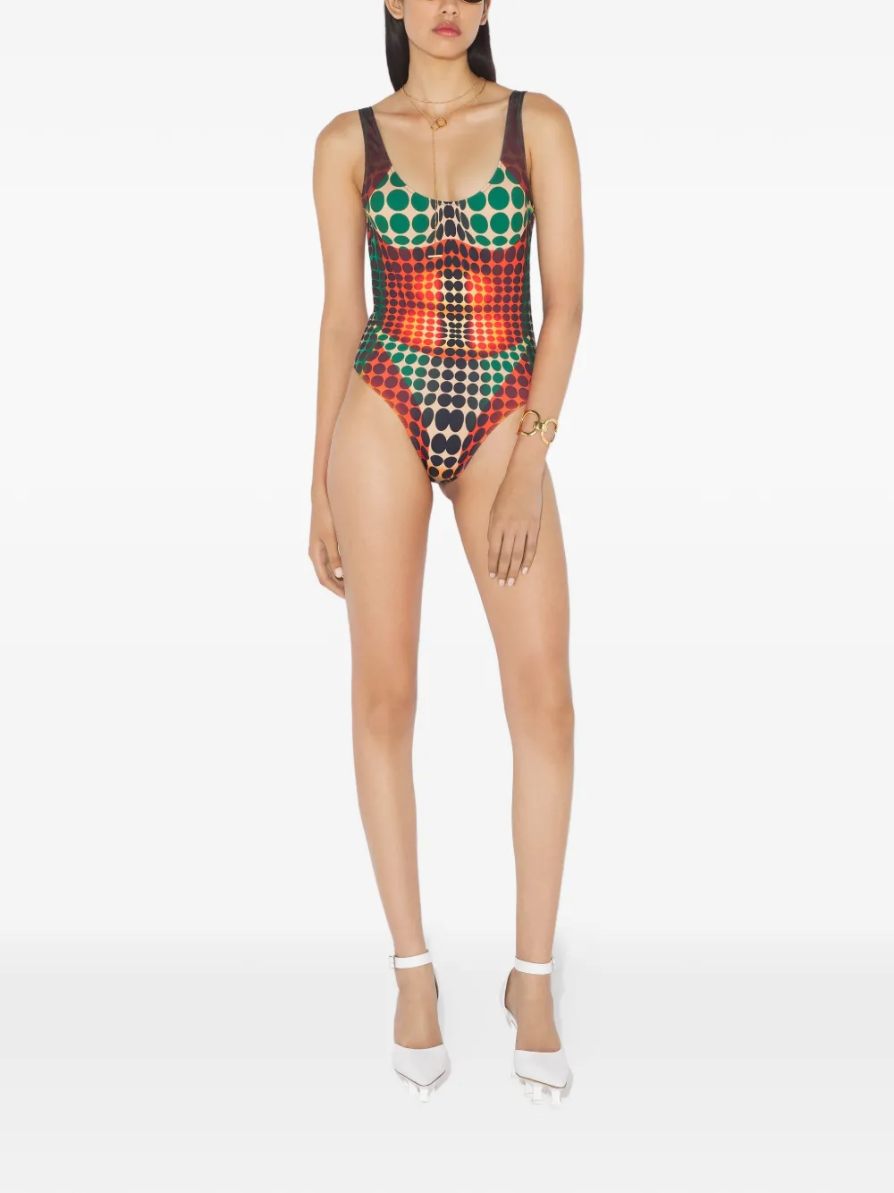 Jean Paul Gaultier Re-edition Printed Swimsuit In Red