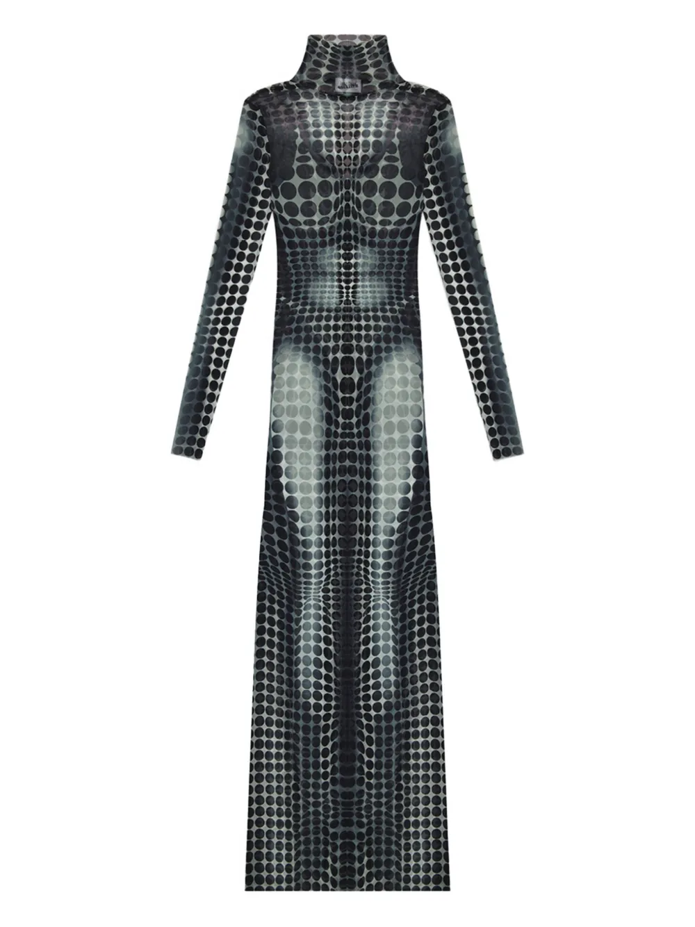 Jean Paul Gaultier robe longue à pois - Gris