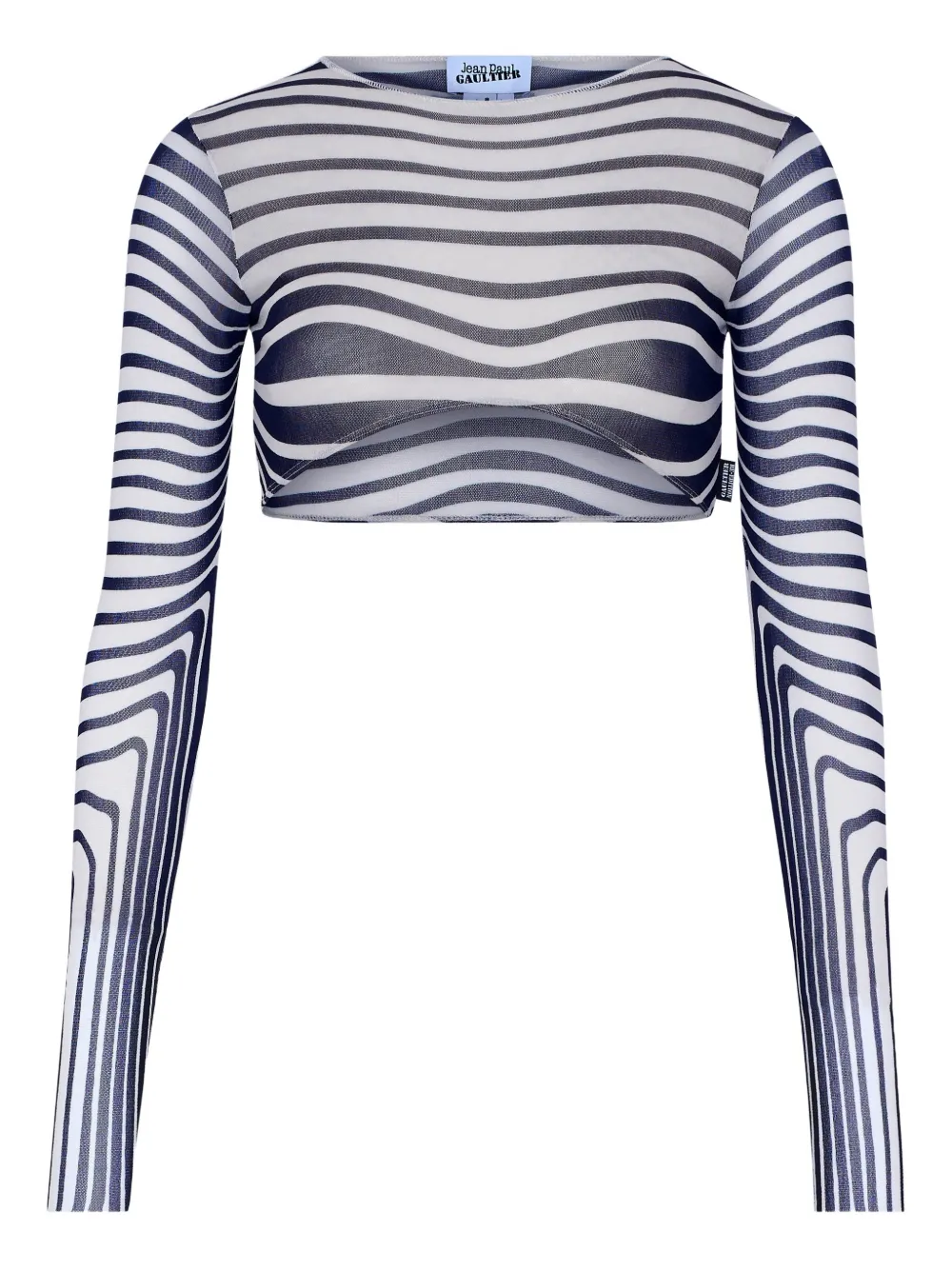 Jean Paul Gaultier Long-sleeves Morphing-stripes Top In Multi