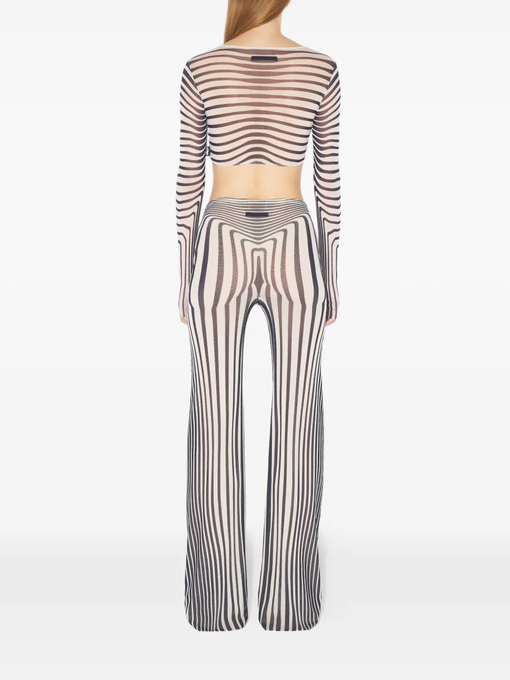 Jean Paul Gaultier Long-sleeves Morphing-stripes Top In Multi