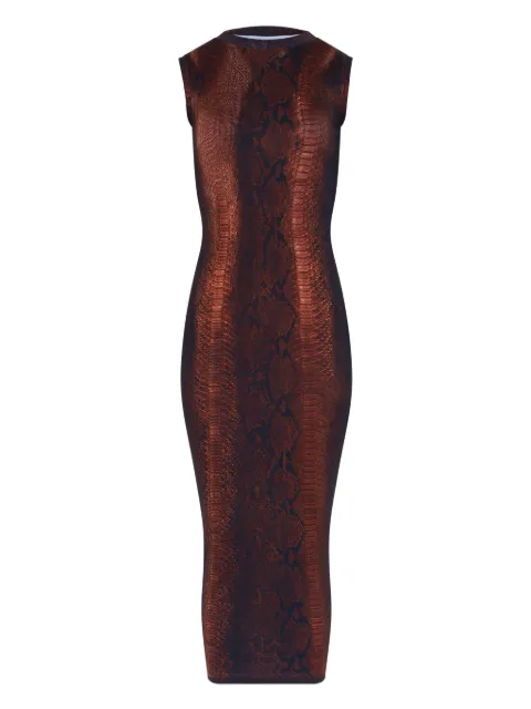 Jean Paul Gaultier python-printed midi dress