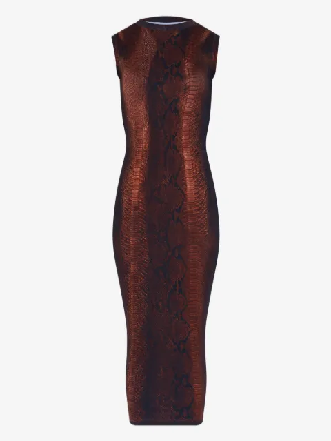Jean Paul Gaultier Abito midi con stampa pitonata