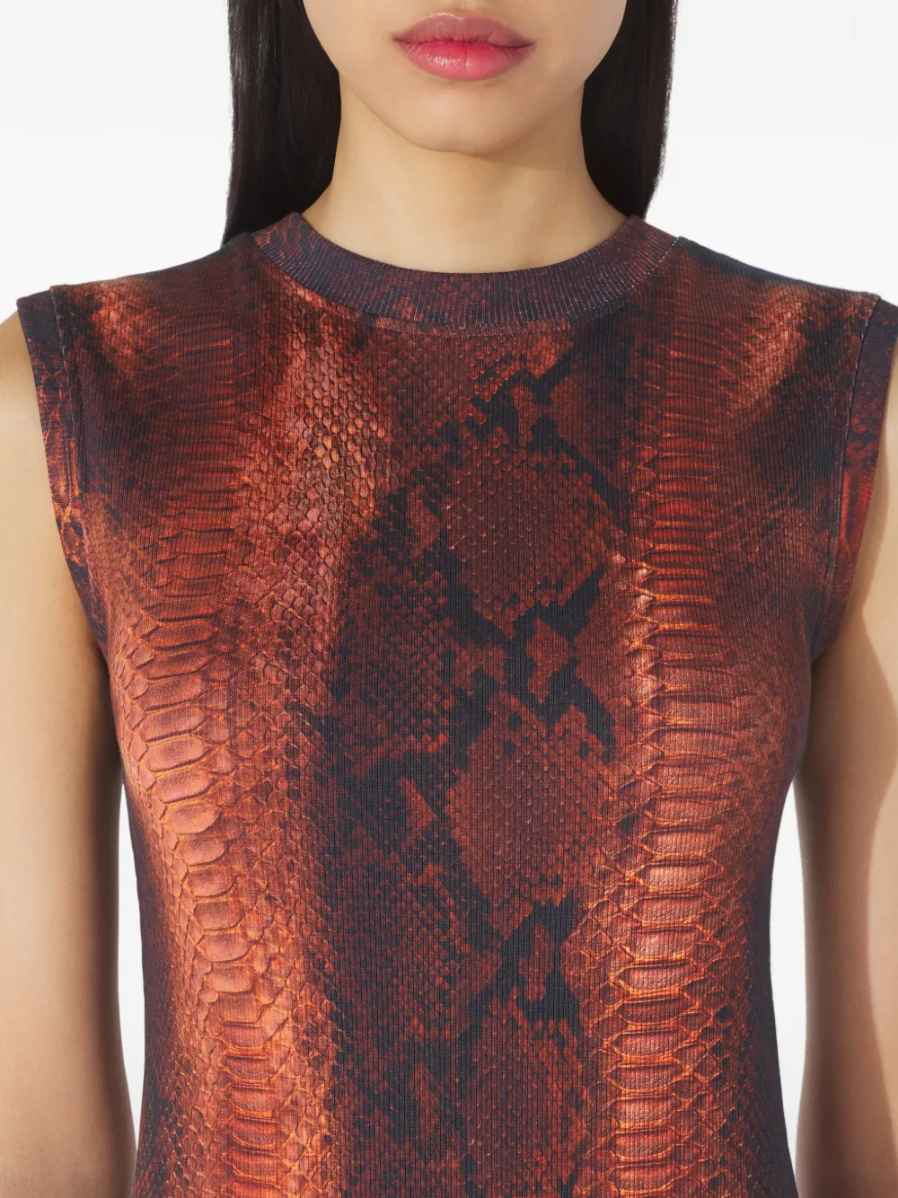 Jean Paul Gaultier Midi-jurk met pythonprint Bruin