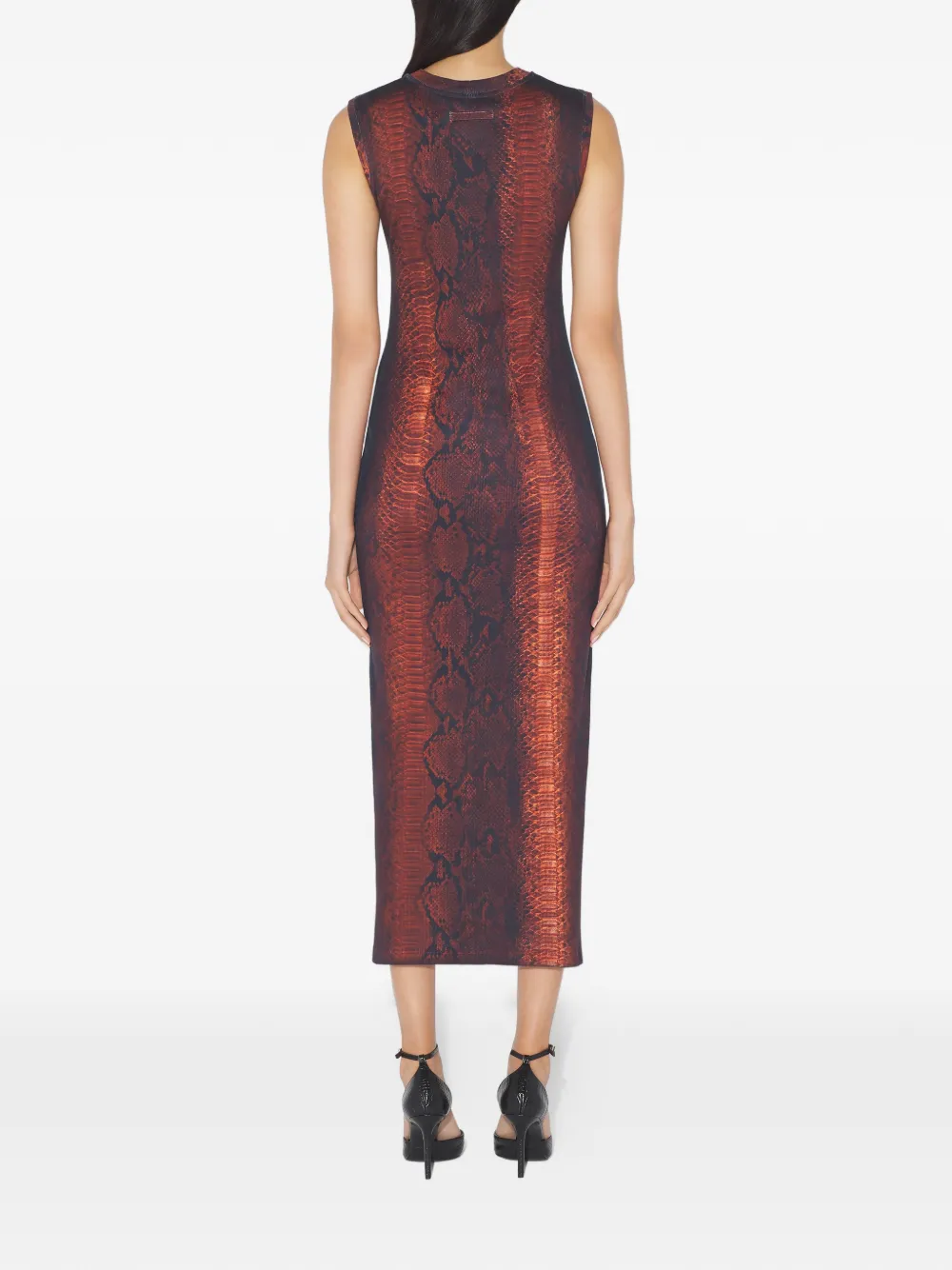 Jean Paul Gaultier Midi-jurk met pythonprint Bruin