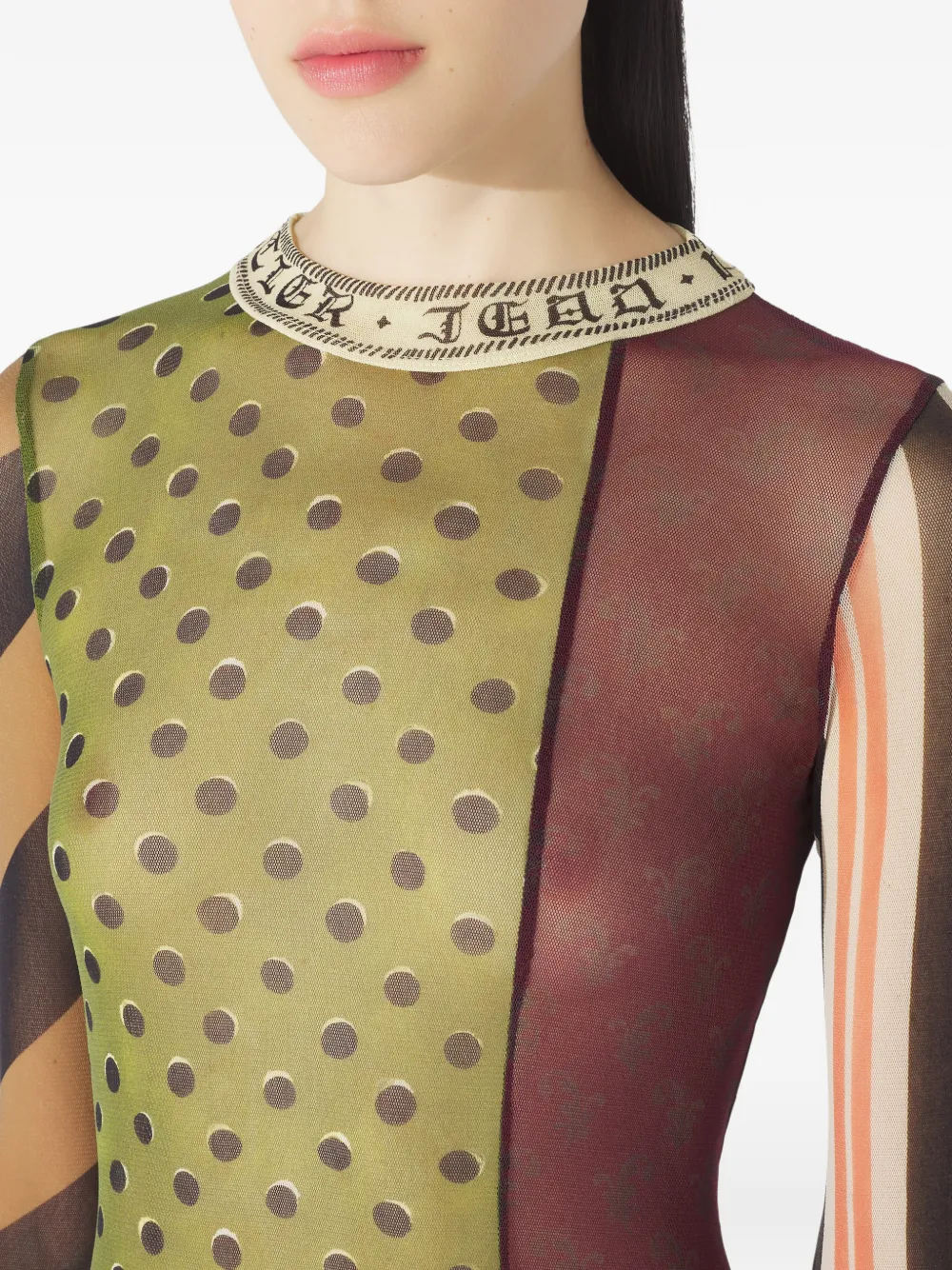 Jean Paul Gaultier Maxi-jurk met patchwork en print Groen
