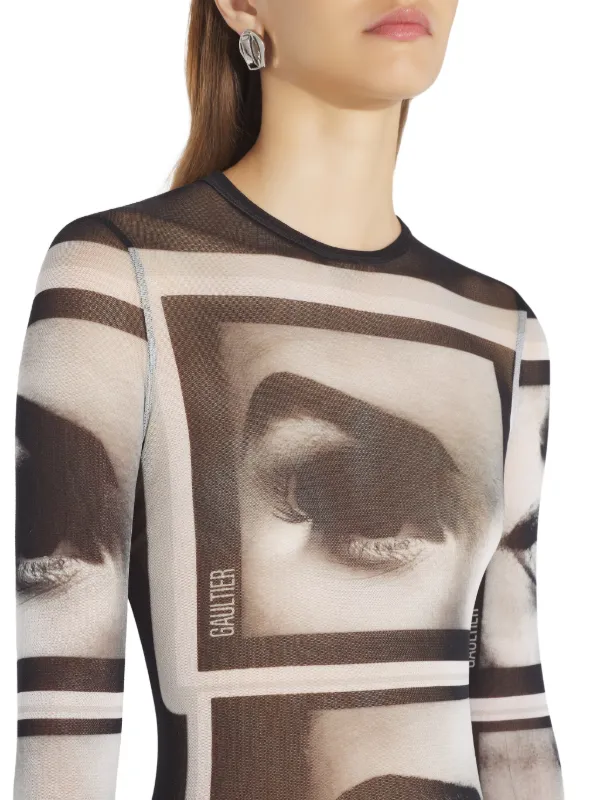 Jean Paul Gaultier Printed long-sleeve Top | Brown | FARFETCH CA