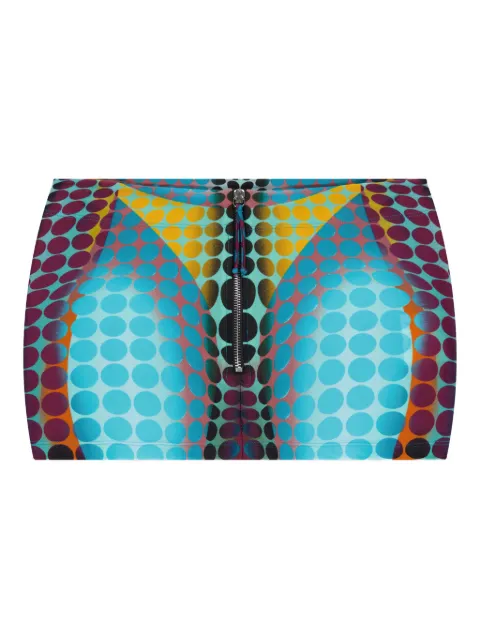 Jean Paul Gaultier zip-up dots-print mini skirt