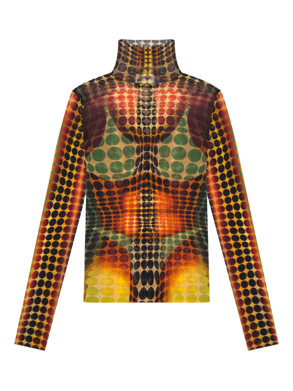 Jean Paul Gaultier long-sleeve dots mesh top | Yellow | Image 1