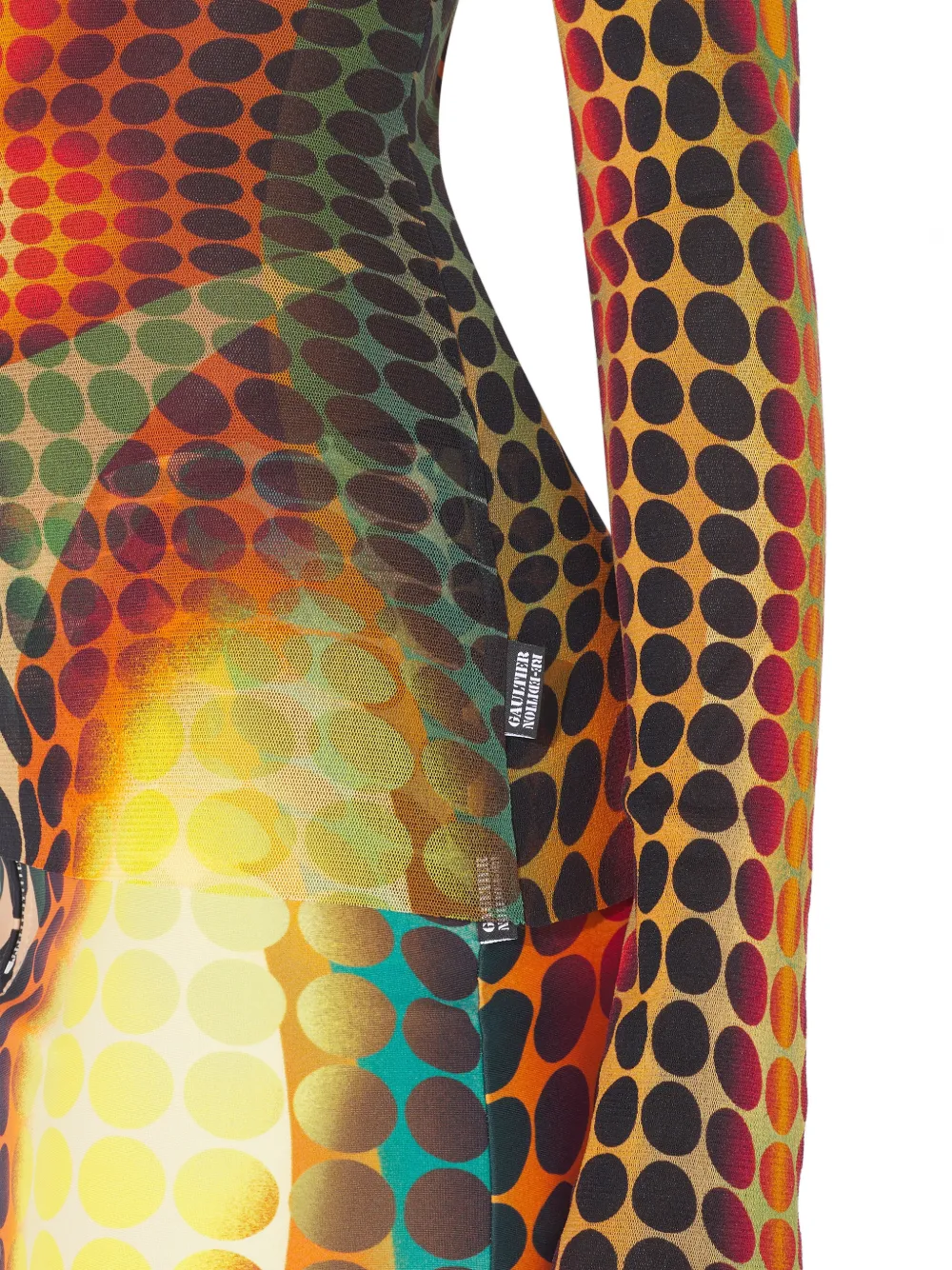 Jean Paul Gaultier Mesh top met lange mouwen en stippen Geel