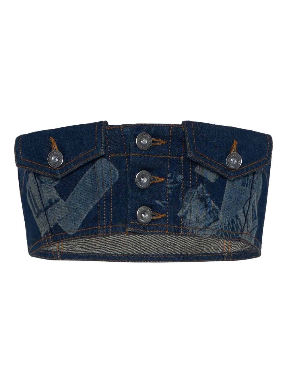 Jean Paul Gaultier top con estampado trompe l'oeil | azul | Image 1