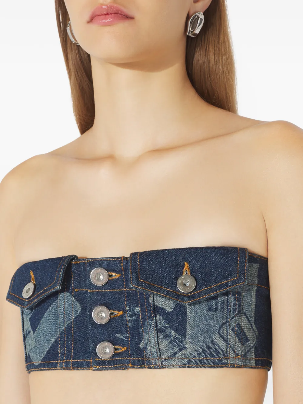Jean Paul Gaultier Top met trompe l'oeil print Blauw