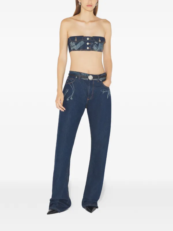 Jean Paul Gaultier Trompe L'oeil Printed Top | Blue | FARFETCH CA