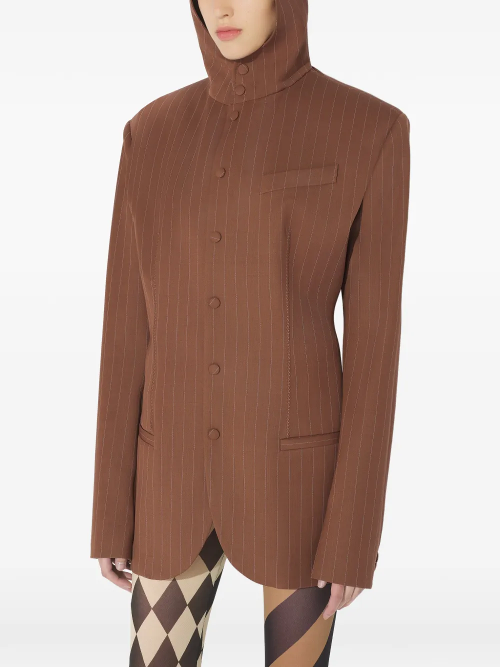 Jean Paul Gaultier Jack met krijtstreep en capuchon Bruin
