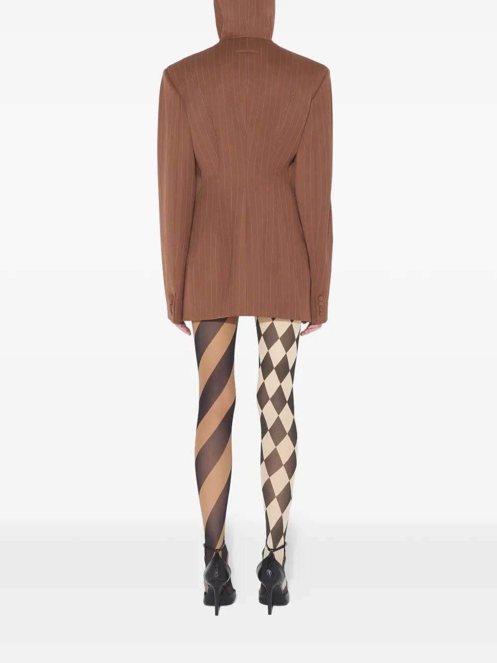Jean Paul Gaultier Jack met krijtstreep en capuchon Bruin