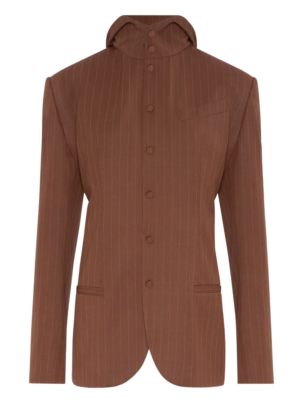 Jean Paul Gaultier veste à capuche rayée - Marron