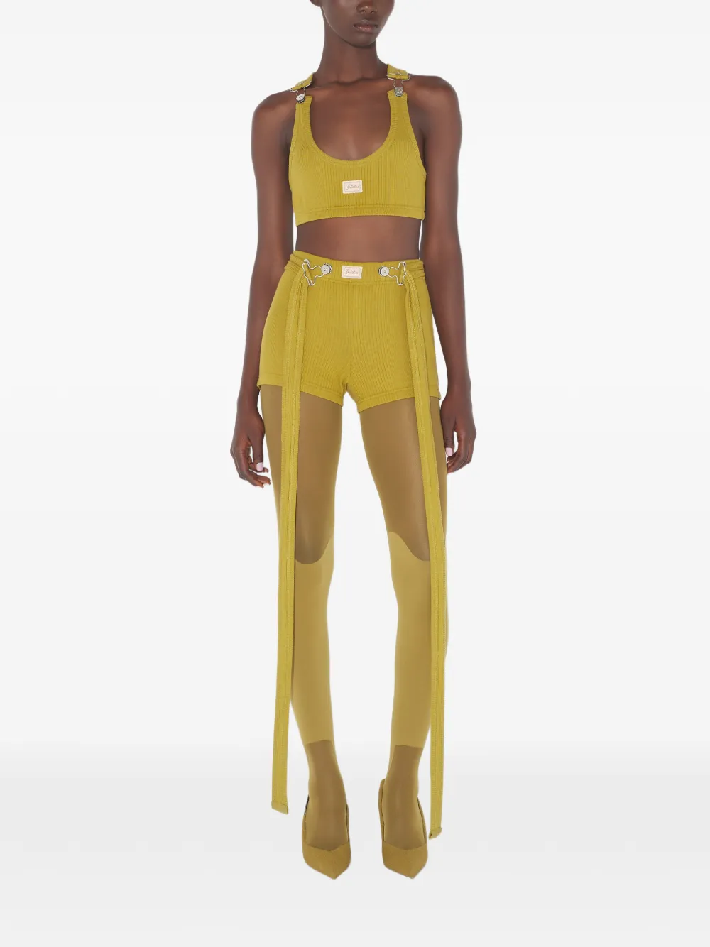 Jean Paul Gaultier Ribbed Patch Bra - Yellow 