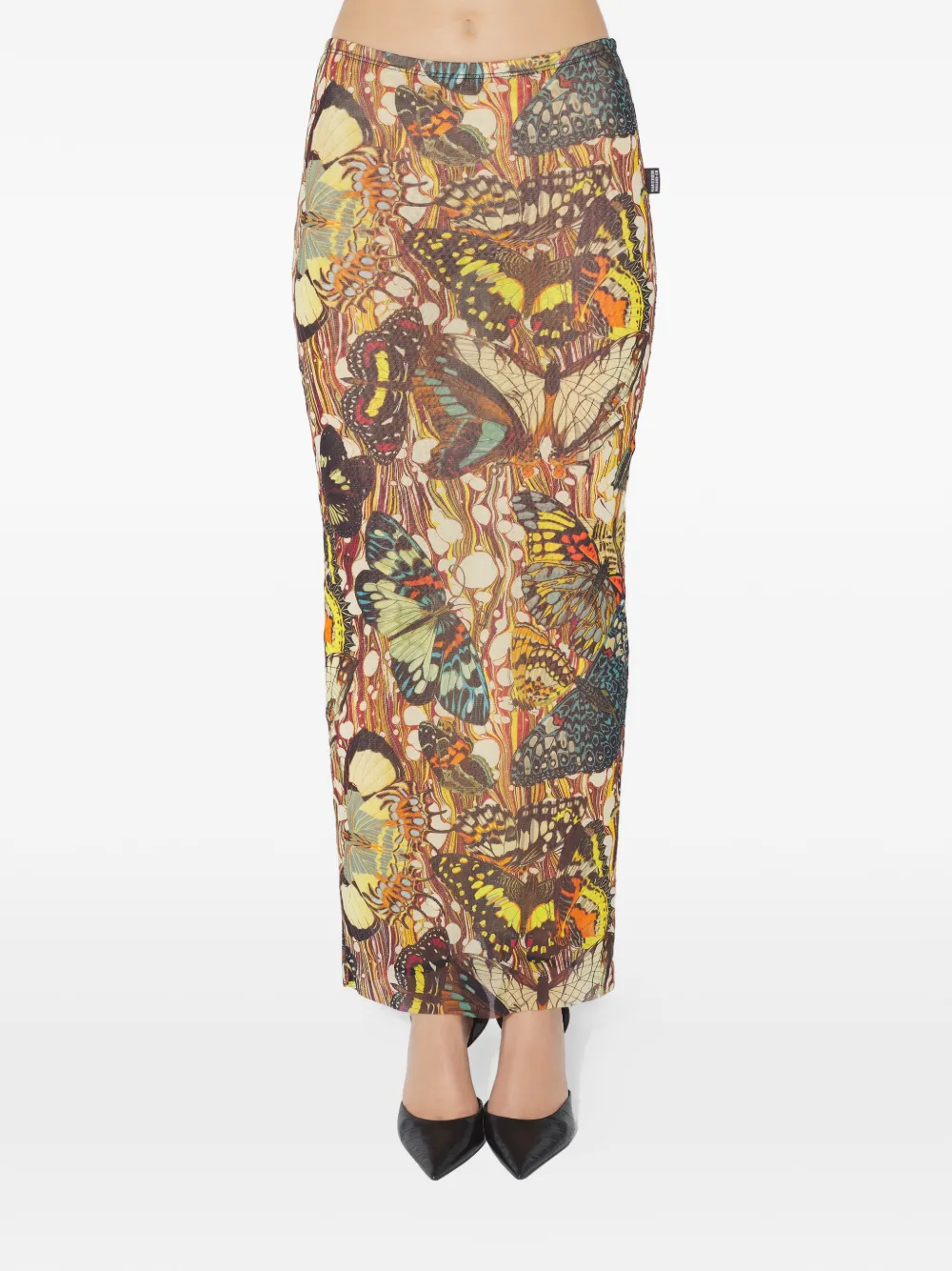 Jean Paul Gaultier Printed Maxi Skirt In Neutral
