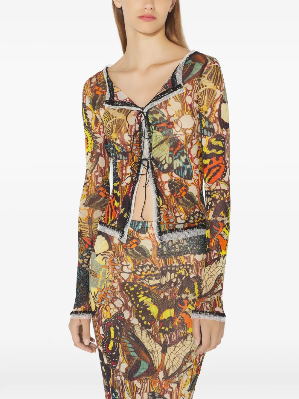 Jean Paul Gaultier Cardigan Mangas Longas | Marrom | FARFETCH BR