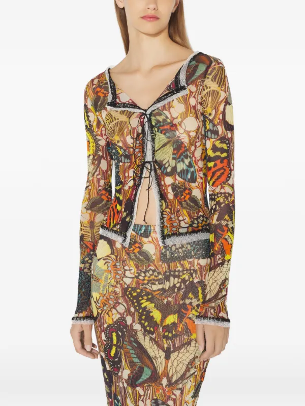 Jean Paul Gaultier Cardigan Mangas Longas | Marrom | FARFETCH BR