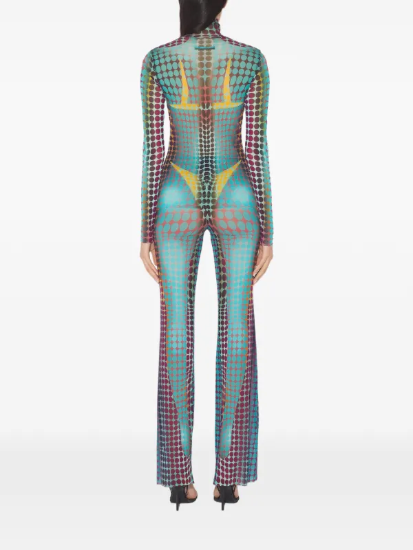 Jean Paul Gaultier high-neck dots-print Top | Blue | FARFETCH