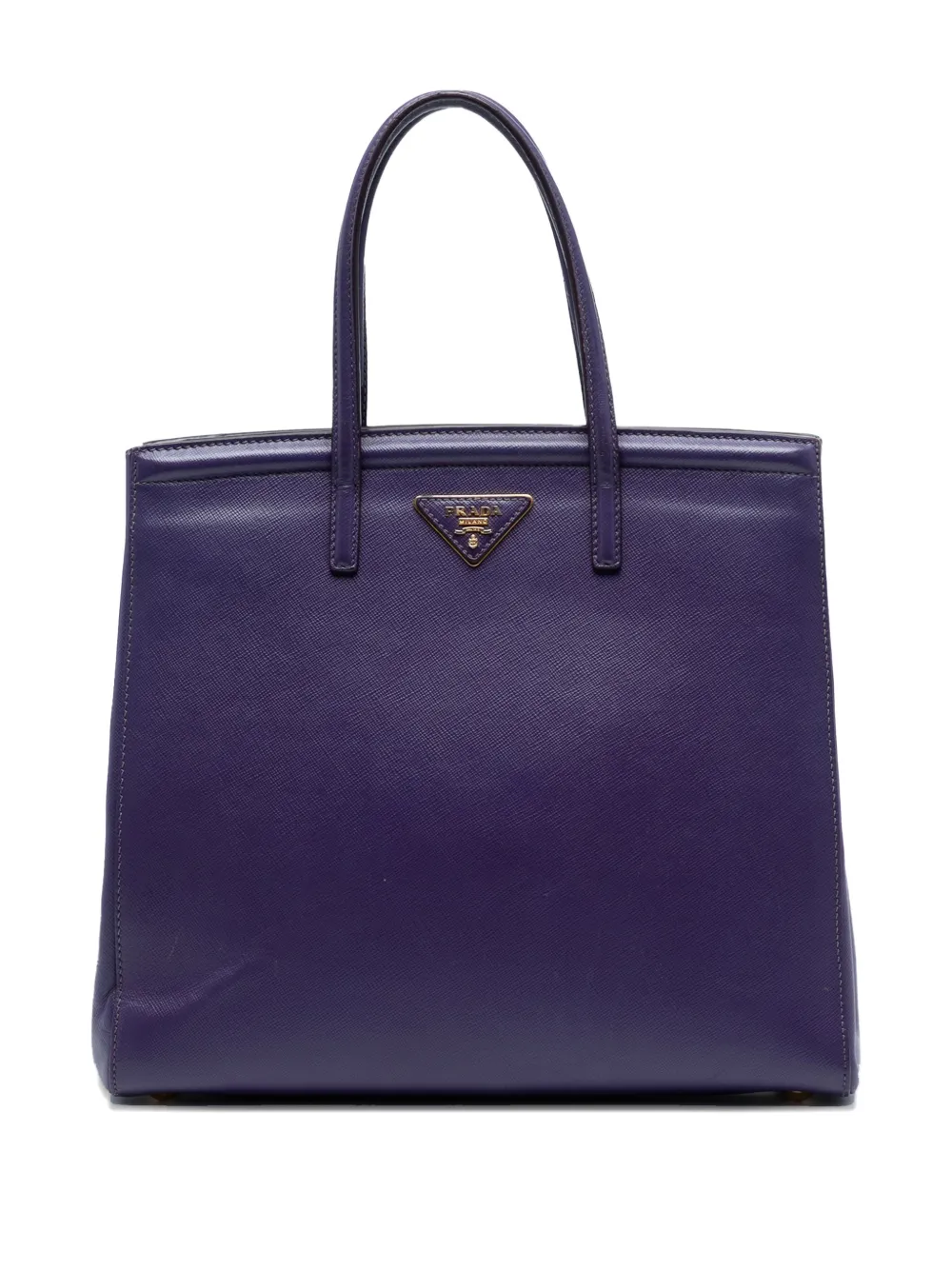 Pre-owned Prada 2000-2025 Saffiano Lux Satchel In Purple