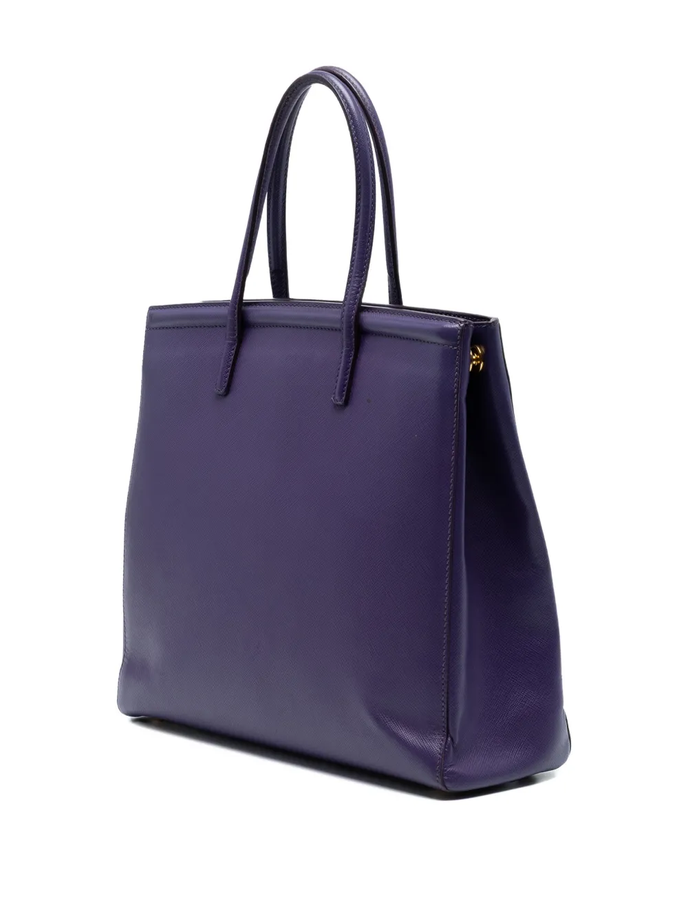 Pre-owned Prada 2000-2025 Saffiano Lux Satchel In Purple