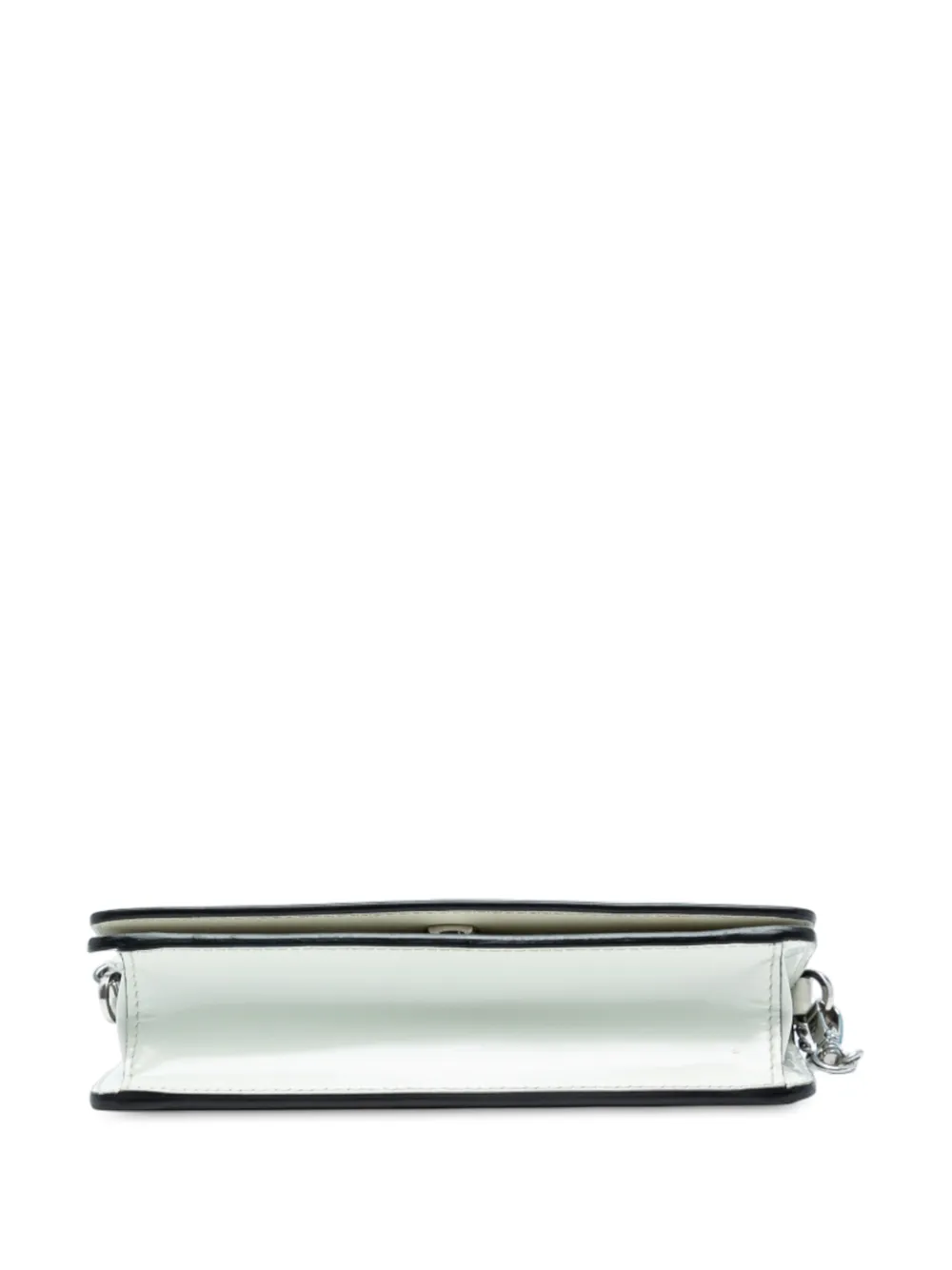 PRADA Pre-owned 2013-2025 Mini Brushed Leather Chain Crossbody Bag In White