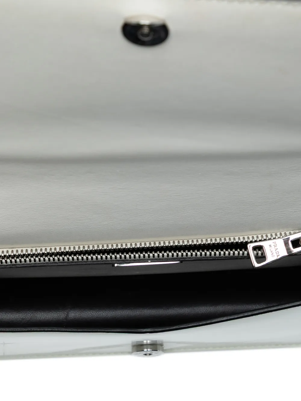 PRADA Pre-owned 2013-2025 Mini Brushed Leather Chain Crossbody Bag In White