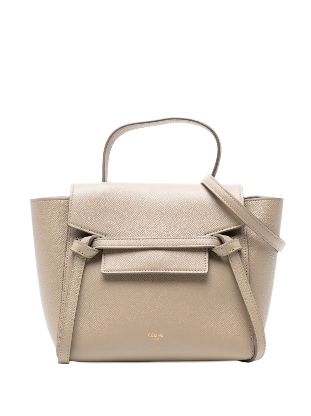 Pre-owned Celine 2021 Nano Grained Calfskin Belt Bag Satchel In Brown