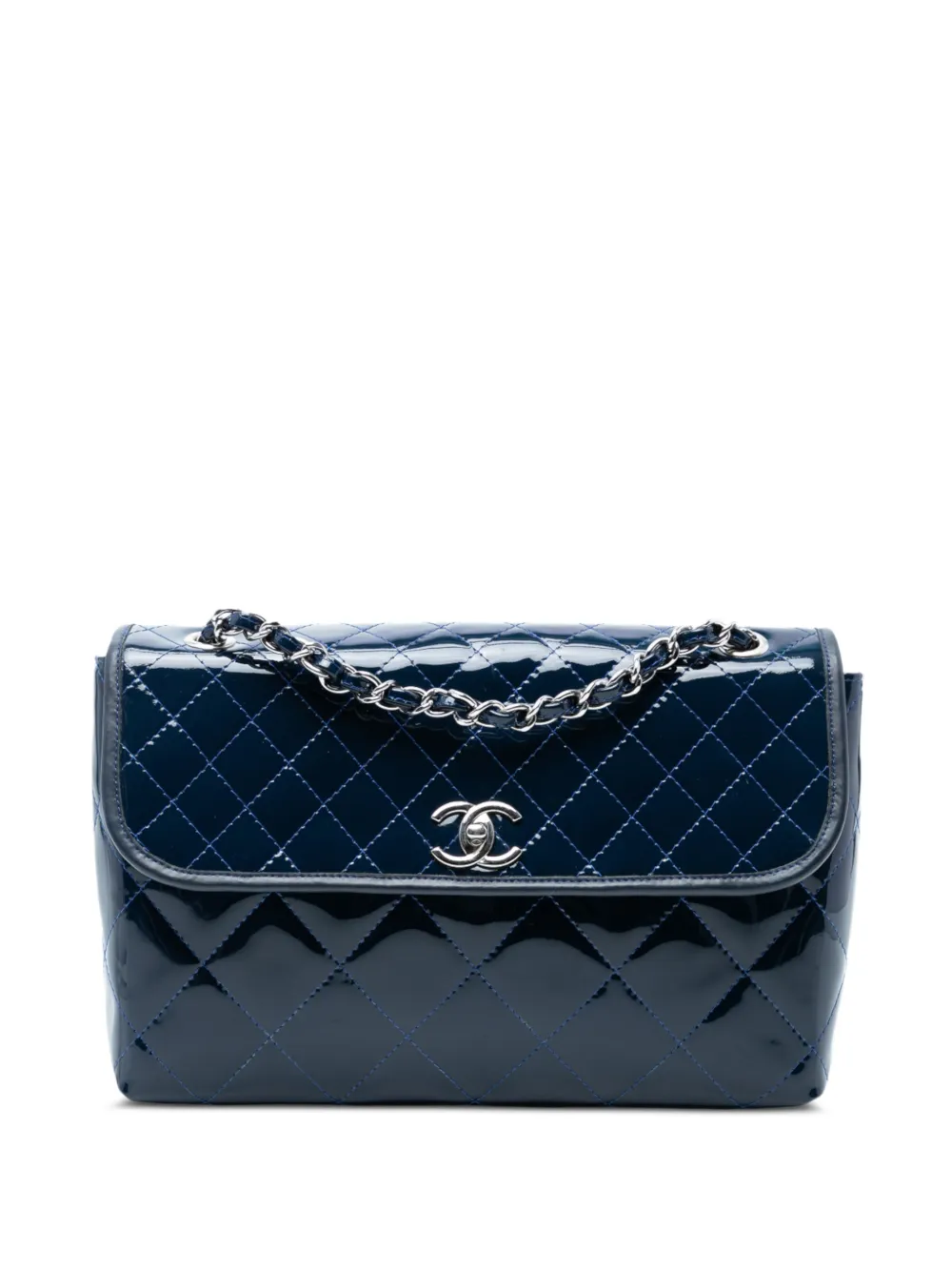 CHANEL Pre-Owned 2011 Quilted Patent In The Business Flap shoulder bag - Blu