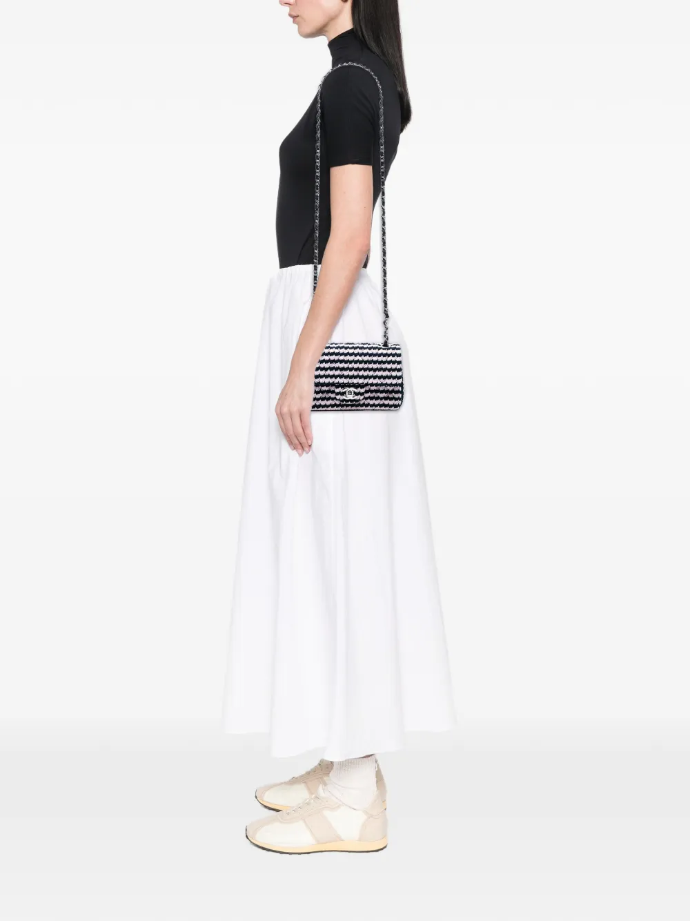 CHANEL Pre-Owned bolsa crossbody Single Flap mini con diseño rectangular de tweed 2021 | Estilos de archivo | Image 2