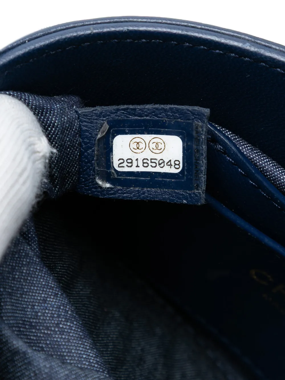 CHANEL Pre-owned 2019 Small Quilted Lambskin Resin Elegant Chain Tubular Vanity Case Crossbody Bag In Blue