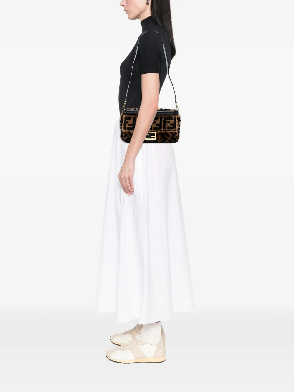 Fendi Pre-Owned 2010-2025 Medium Zucca Shearling Baguette satchel | Pre-Owned | Image 2