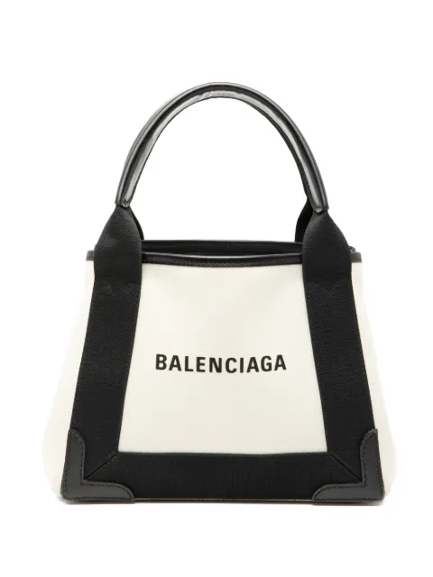 Balenciaga Pre-Owned bolsa satchel Cabas XS de lona con rayas 2021