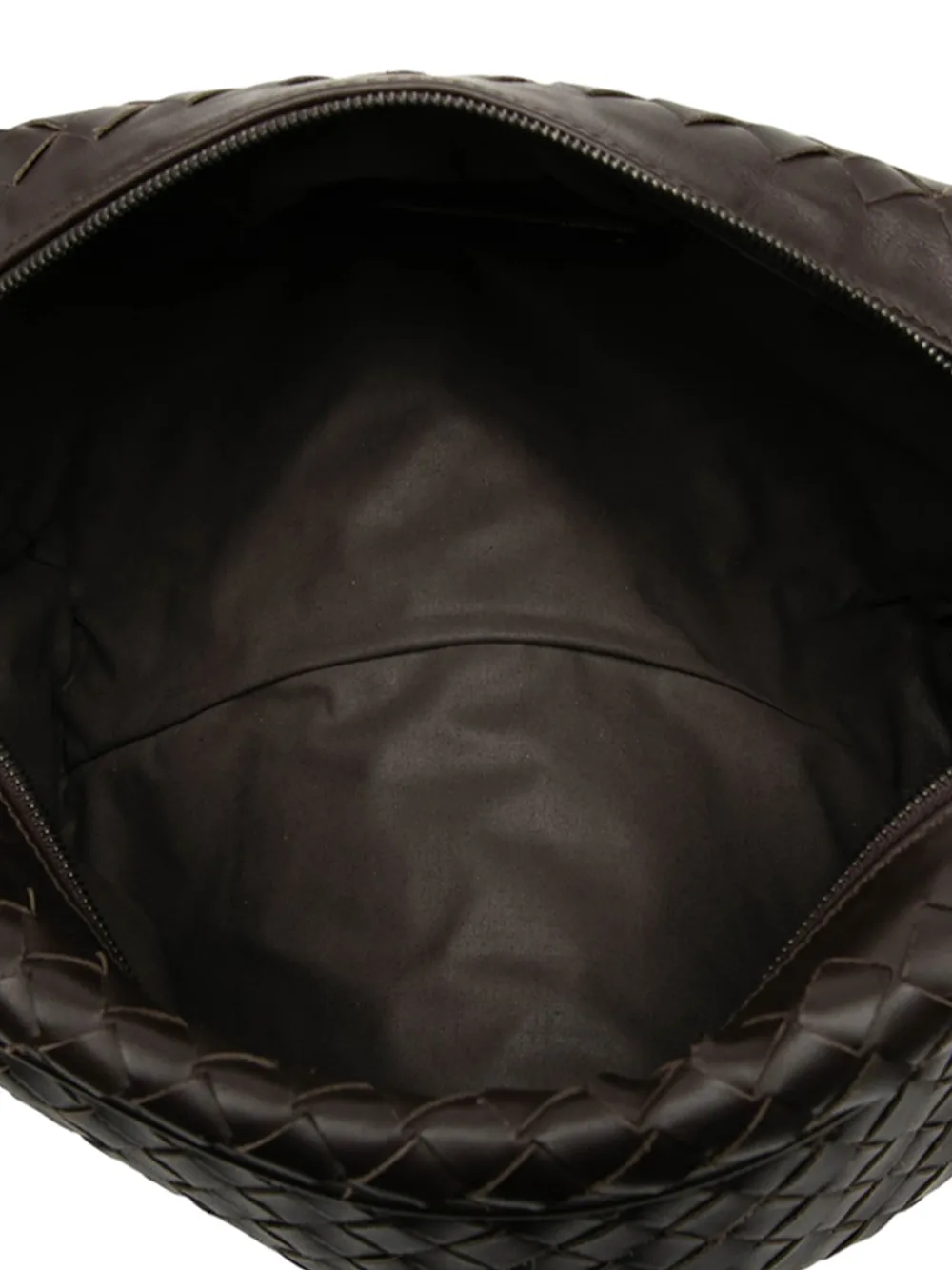 Pre-owned Bottega Veneta 2000-2007 Calfskin Intrecciato Travel Pouch Clutch Bag In Brown