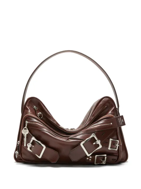 Acne Studios blucke-detail leather shoulder bag