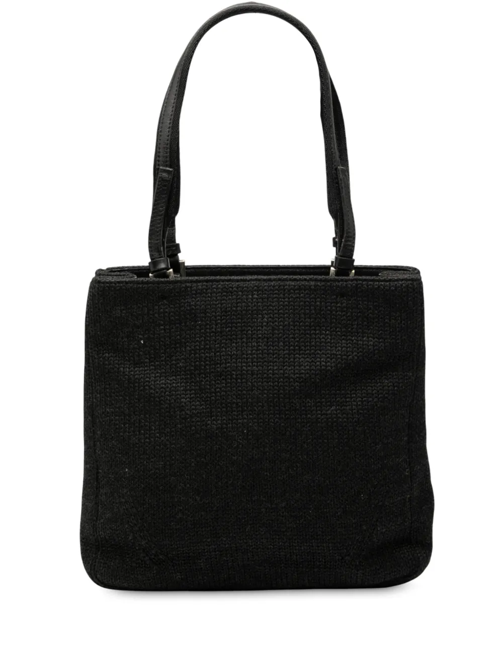 Pre-owned Prada 2000-2013 Wool Tote Bag In Black