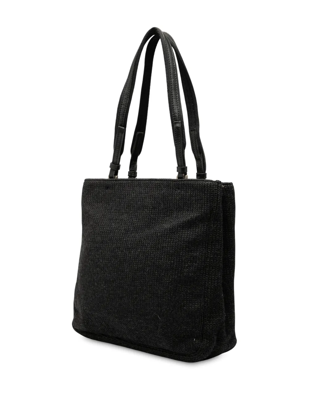 Pre-owned Prada 2000-2013 Wool Tote Bag In Black