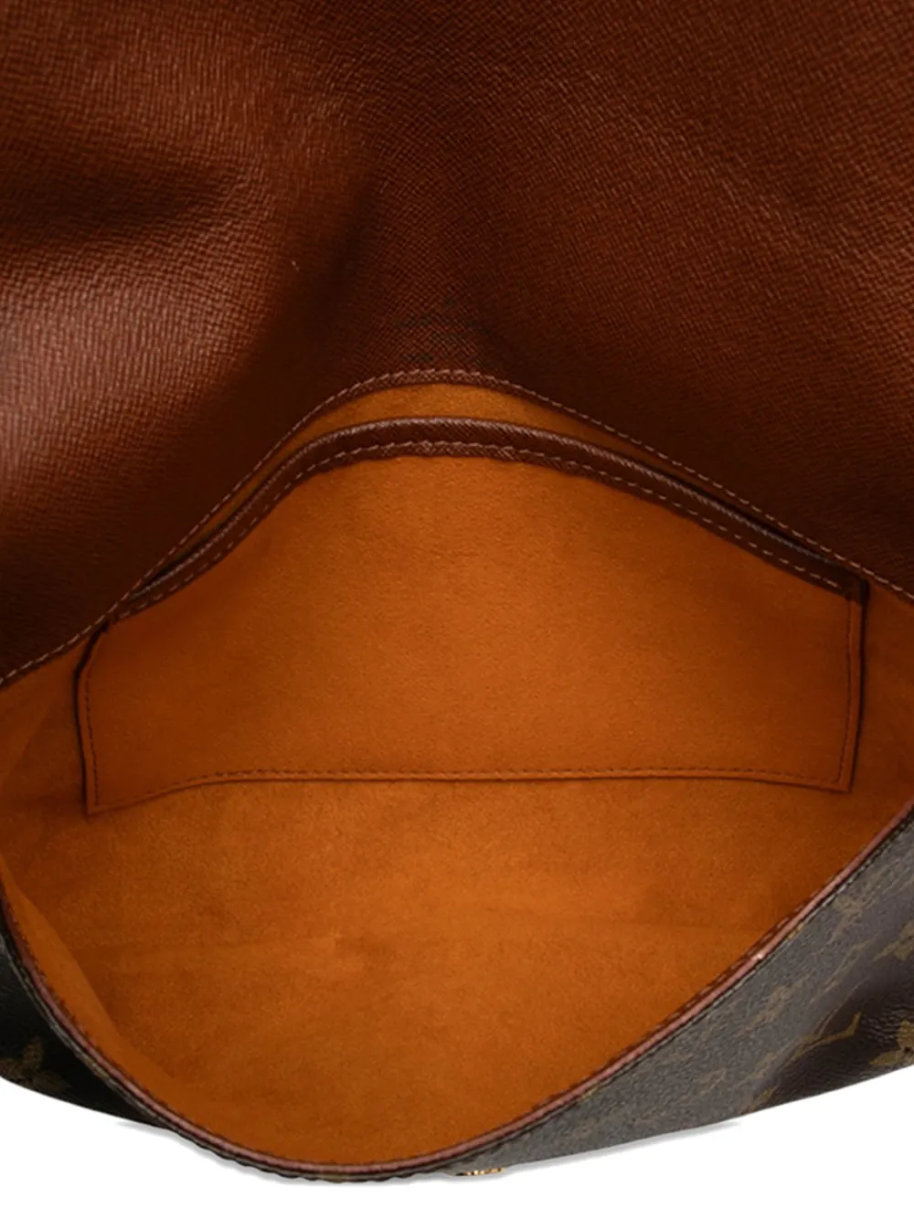 Pre-owned Louis Vuitton 2001 Monogram Musette Tango Short Strap Shoulder Bag In Brown