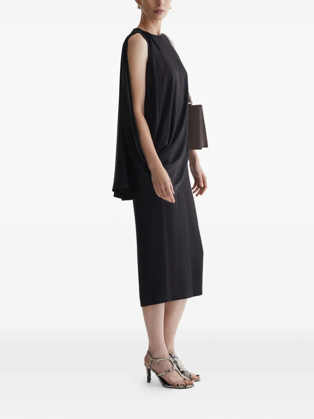 Lune Draped-Detail Midi Dress