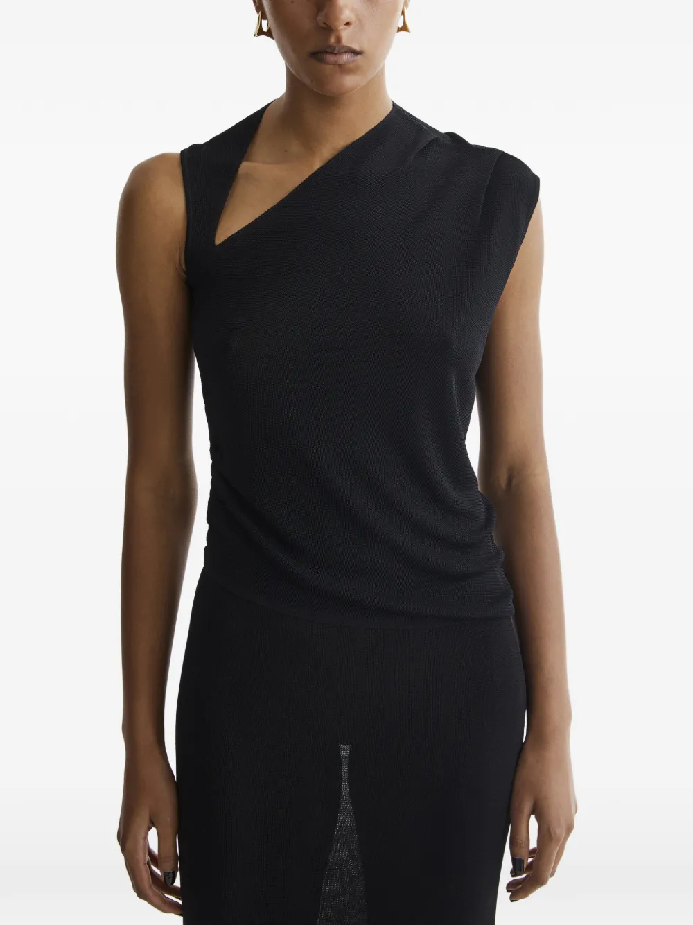  Aeron Samantha Asymmetric Cut-out Top - Black 